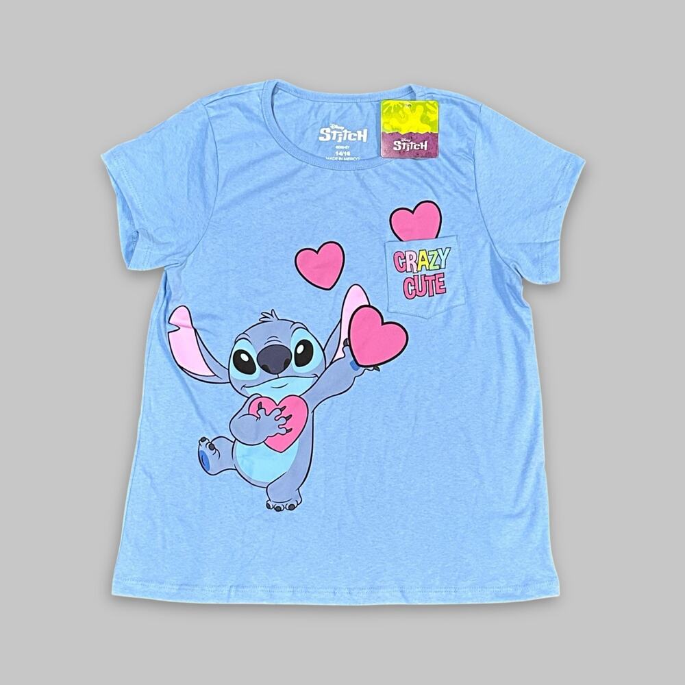 Disney Stitch “Crazy Cute” Girls Graphic T-Shirt - Size 14/16